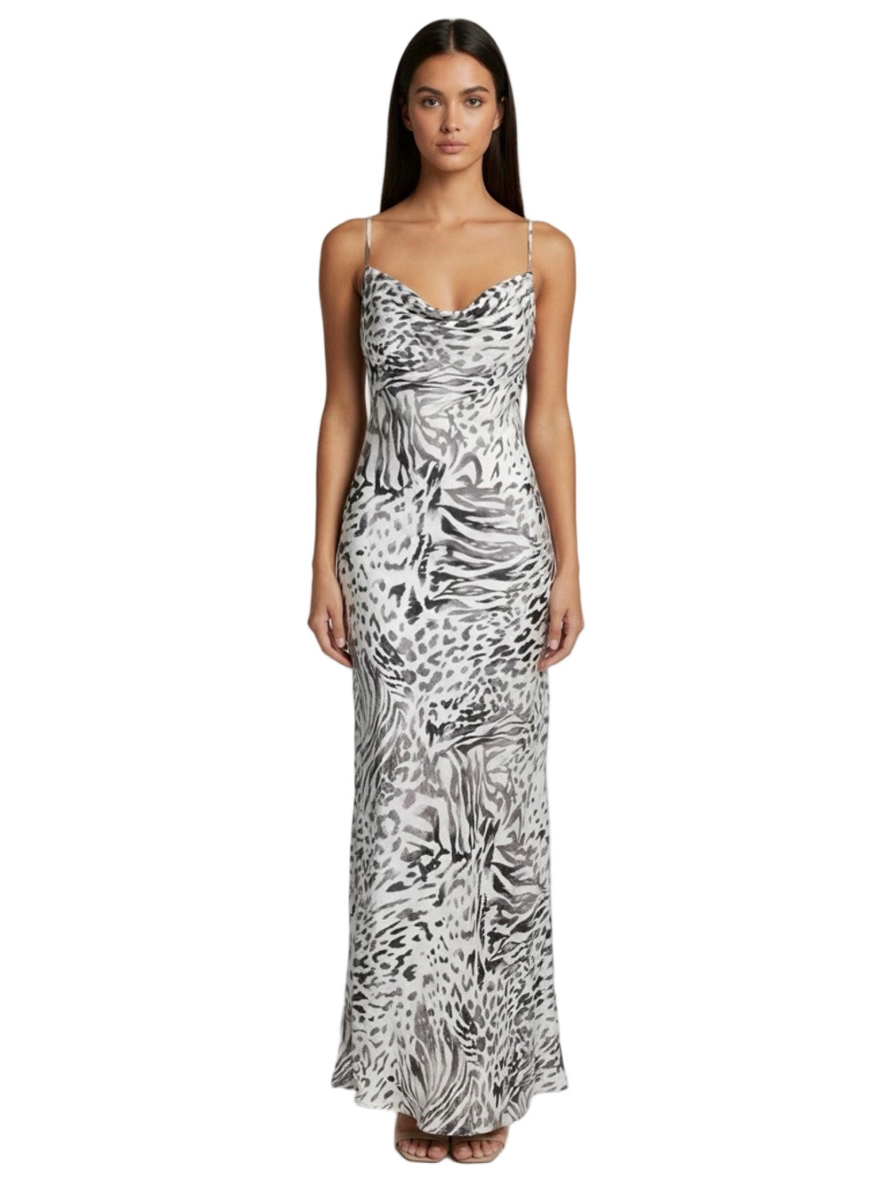 Vici Exclusive Fate Monochrome Animal Print Maxi Dress Size S NWT